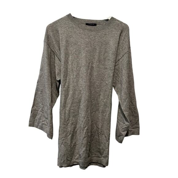 Olivaceous Size Medium Gray Tie Back Waist Knit Sweater Tunic Top - Picture 1 of 10